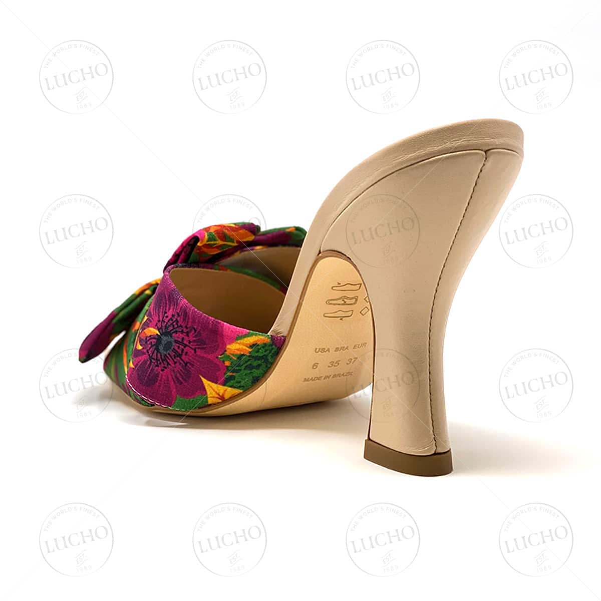 Floral Fabric Open Toe Clog Sandal LUCHO